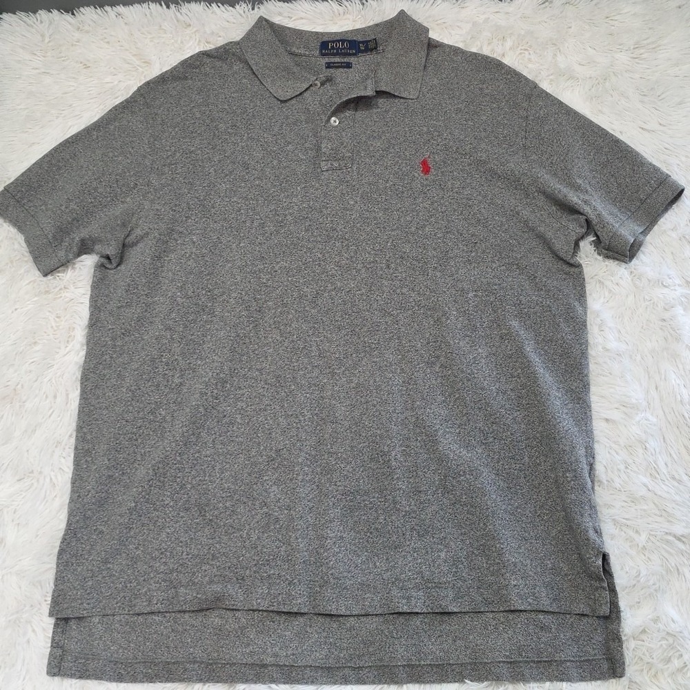 Polo‎ Ralph Lauren Classic Fit Polo Heather Grey Men's Size US XL Red Pony Short